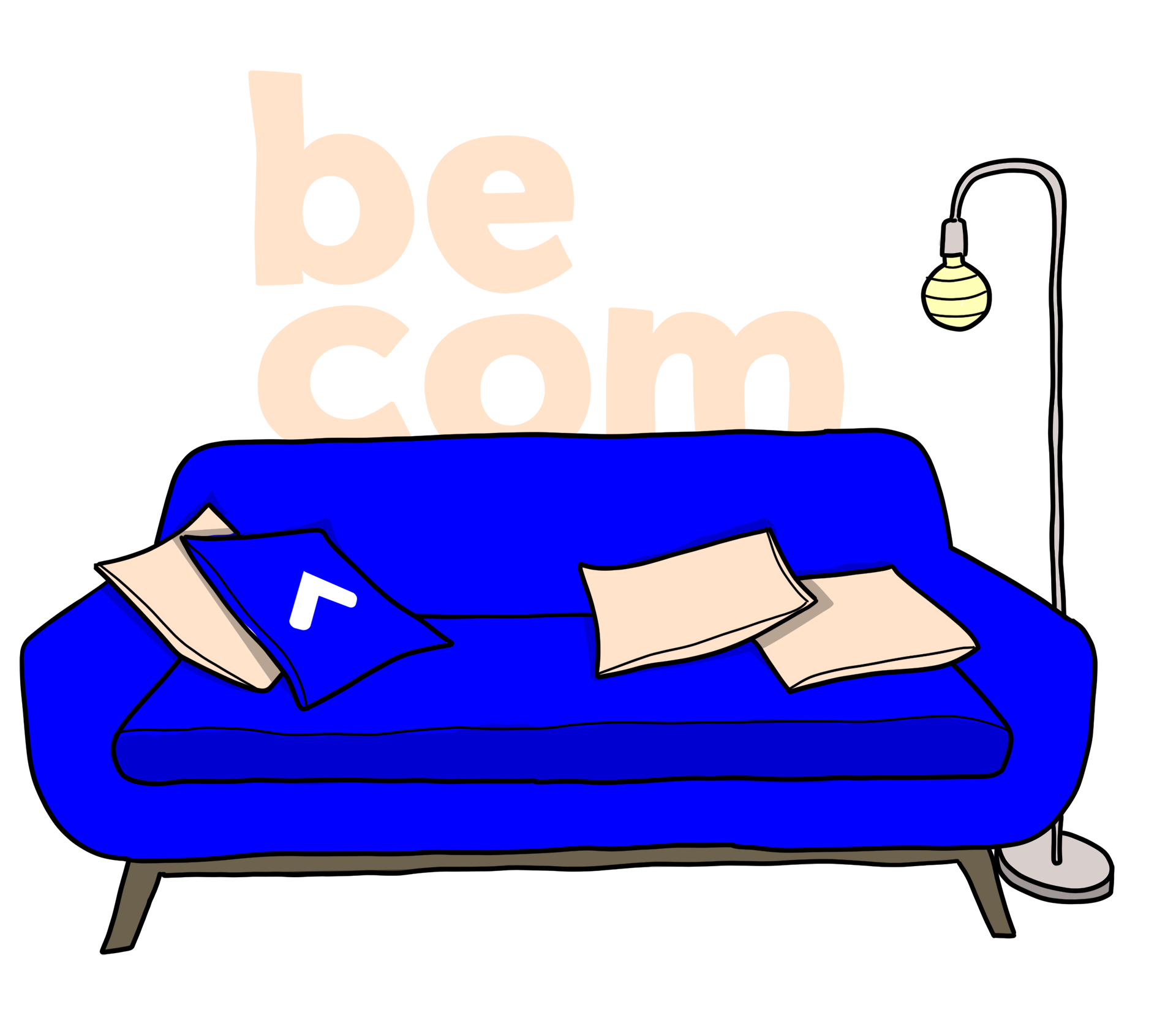 illustration du canapé de l'agence de communication becom