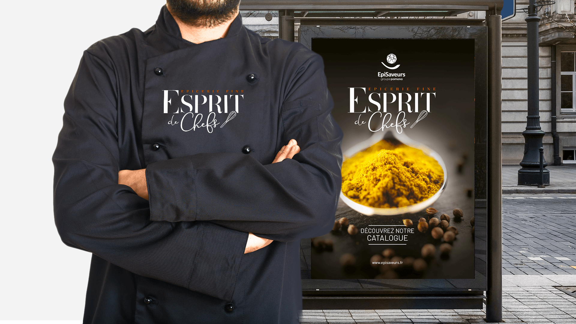 affichages , accessoring et mockup episaveurs - esprit de chefs